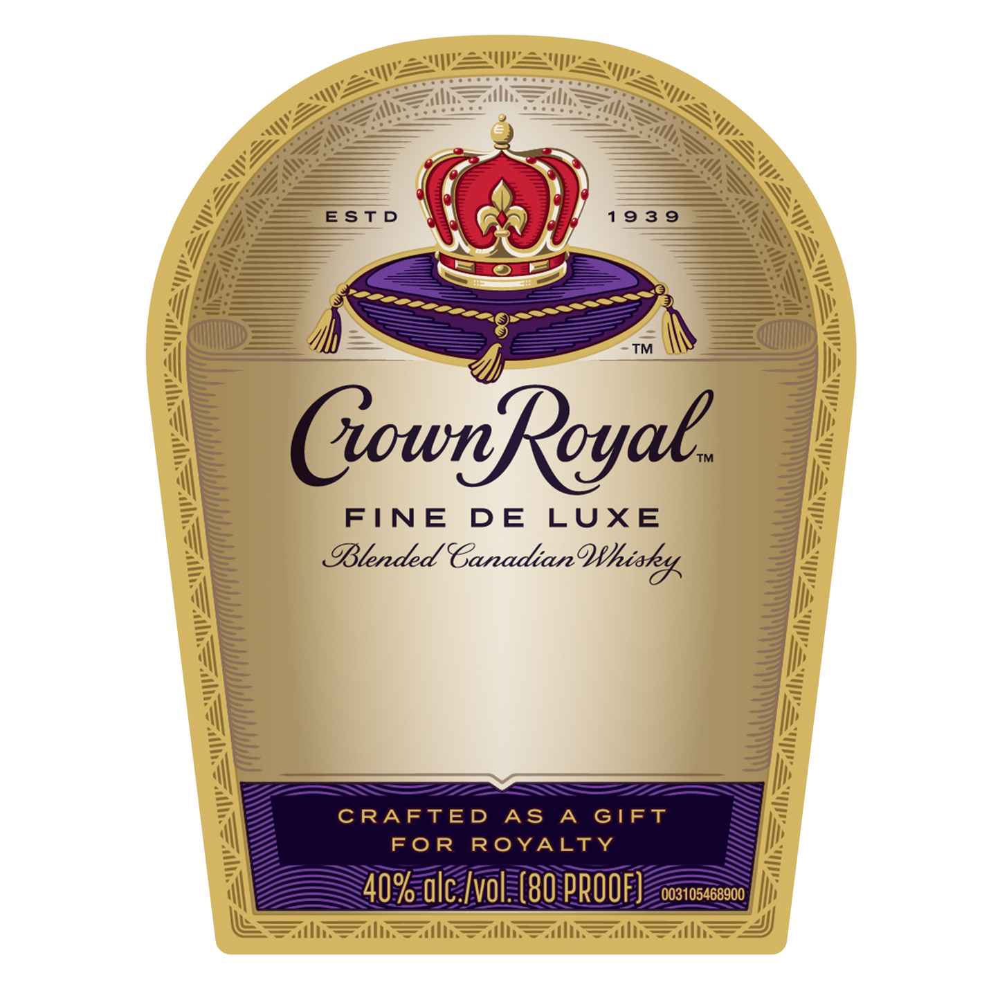 CROWN ROYAL FINE DE LUXE LABEL