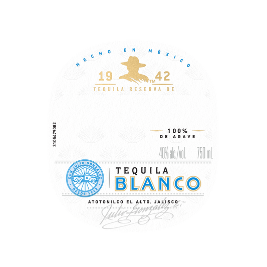 DON JULIO BLANCO TEQUILA LABEL