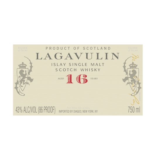 LAGAVULIN ISLAY SINGLE MALT SCOTCH WHISKY LABEL